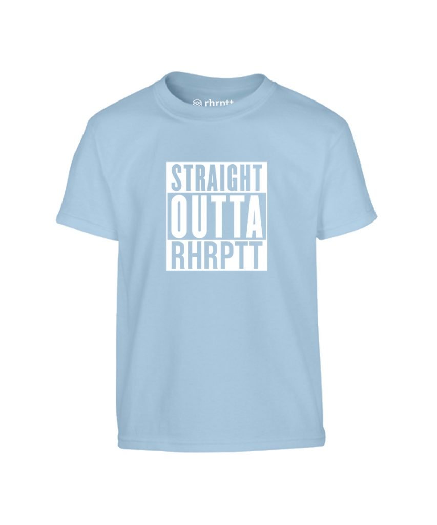 rhrptt kinder t-shirt vorne straight outta rhrptt hellblau