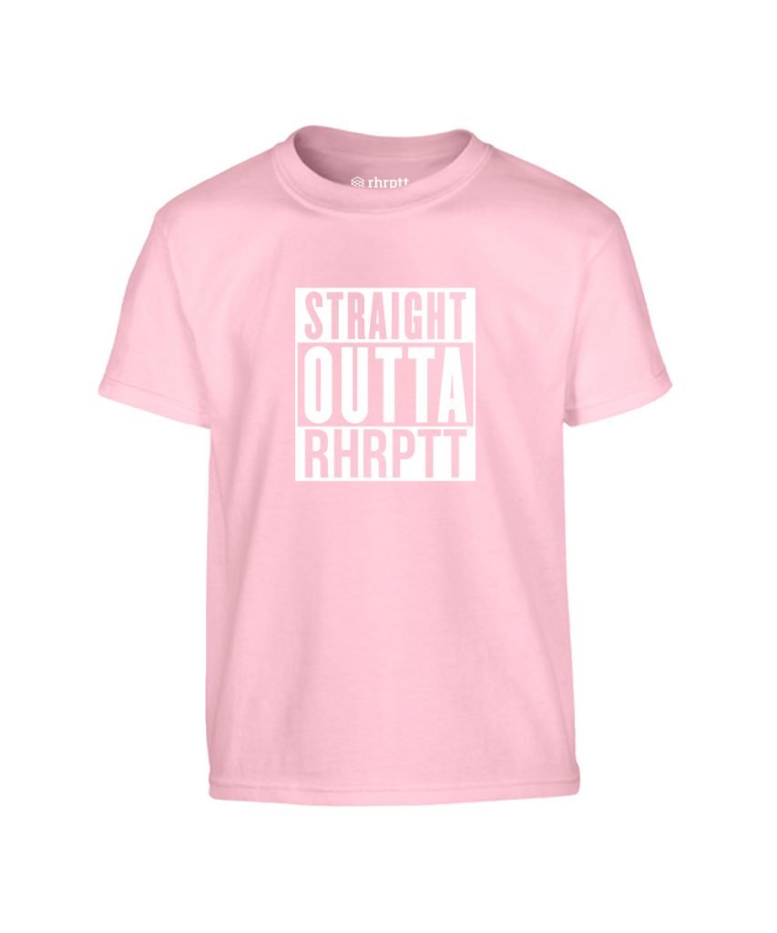 rhrptt kinder t-shirt vorne straight outta rhrptt hellpink