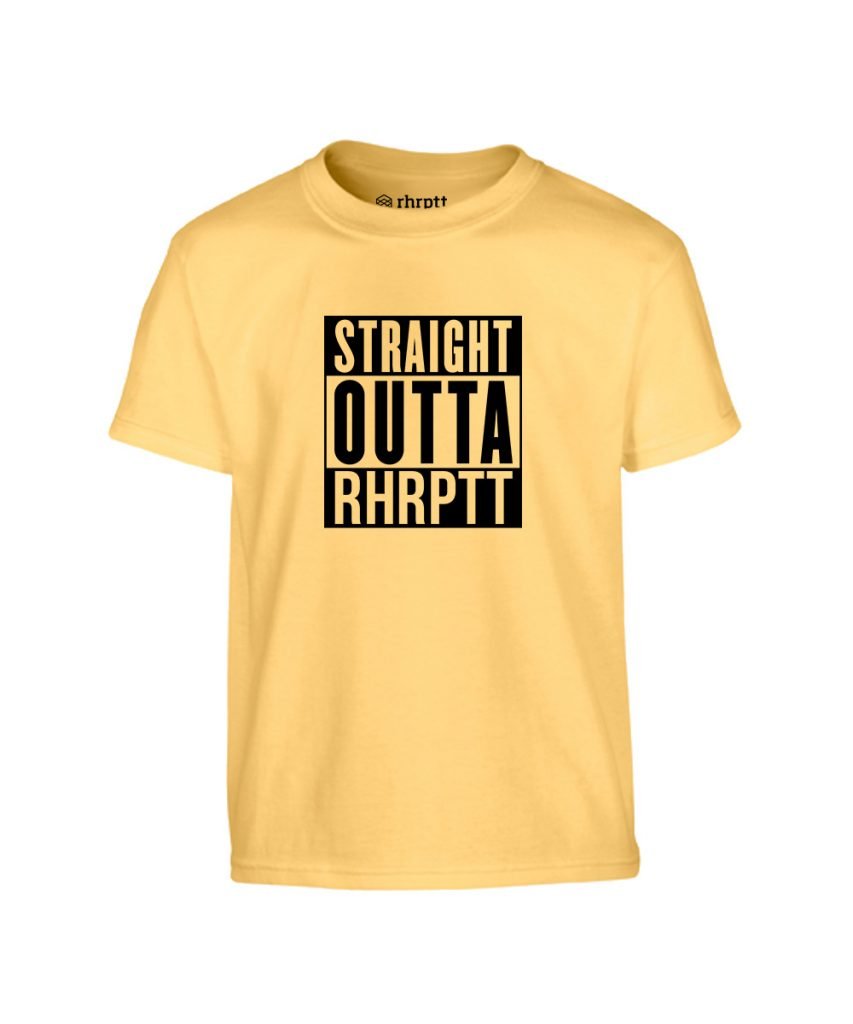 rhrptt kinder t-shirt vorne straight outta rhrptt yellow-haze 1