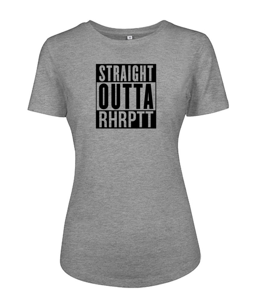 rhrptt tshirt fit-tee vorne straight outta rhrptt heather-grey damen