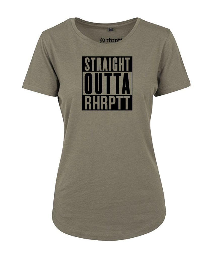 rhrptt tshirt fit-tee vorne straight outta rhrptt olive damen