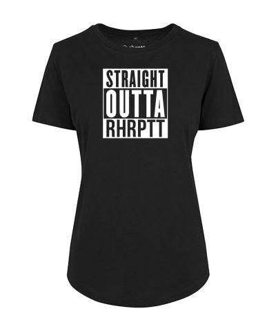 rhrptt tshirt fit-tee vorne straight outta rhrptt schwarz damen