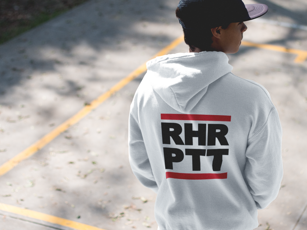 back side hoodie mockup of a guy wearing a hat a125002 RHRPTT heisst Ruhrpott