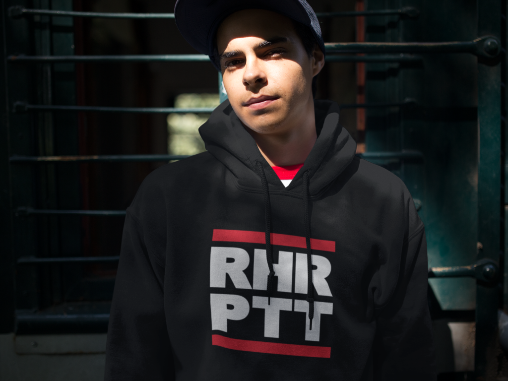 hoodie mockup of a guy wearing a snapback hat at an abandoned train a124892 RHRPTT heisst Ruhrpott