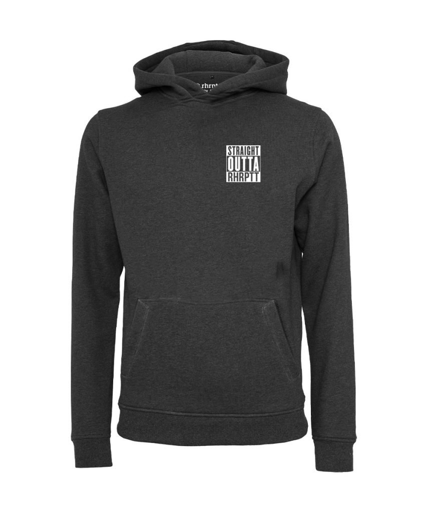 rhrptt hoodie straight outta rhrptt klein charcoal holzkohle