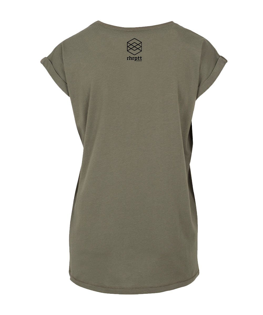 rhrptt t-shirt hinten damen olive brandlogo 1