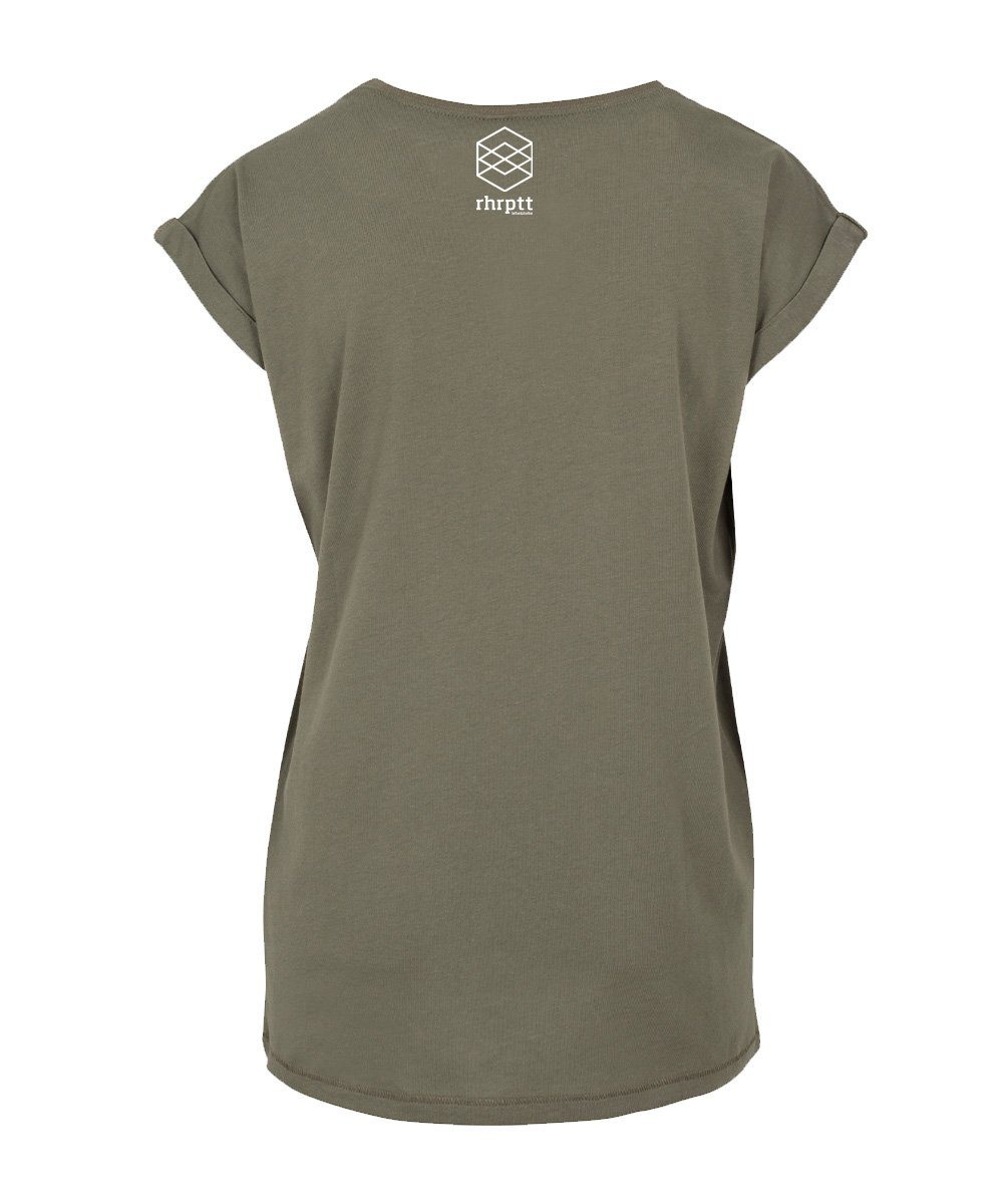 rhrptt tshirt hinten rundmc olive damen brandlogo 1