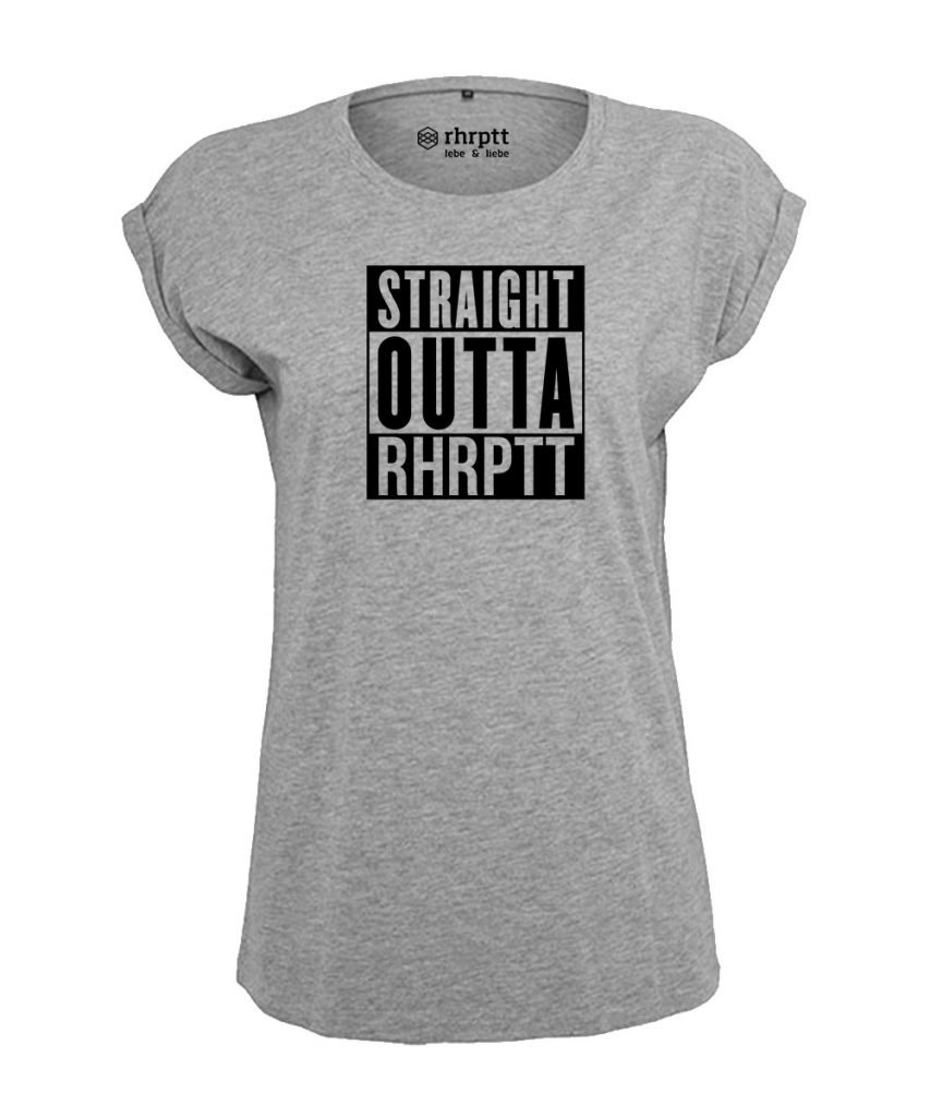 rhrptt tshirt vorne straight outta rhrptt heather grey damen