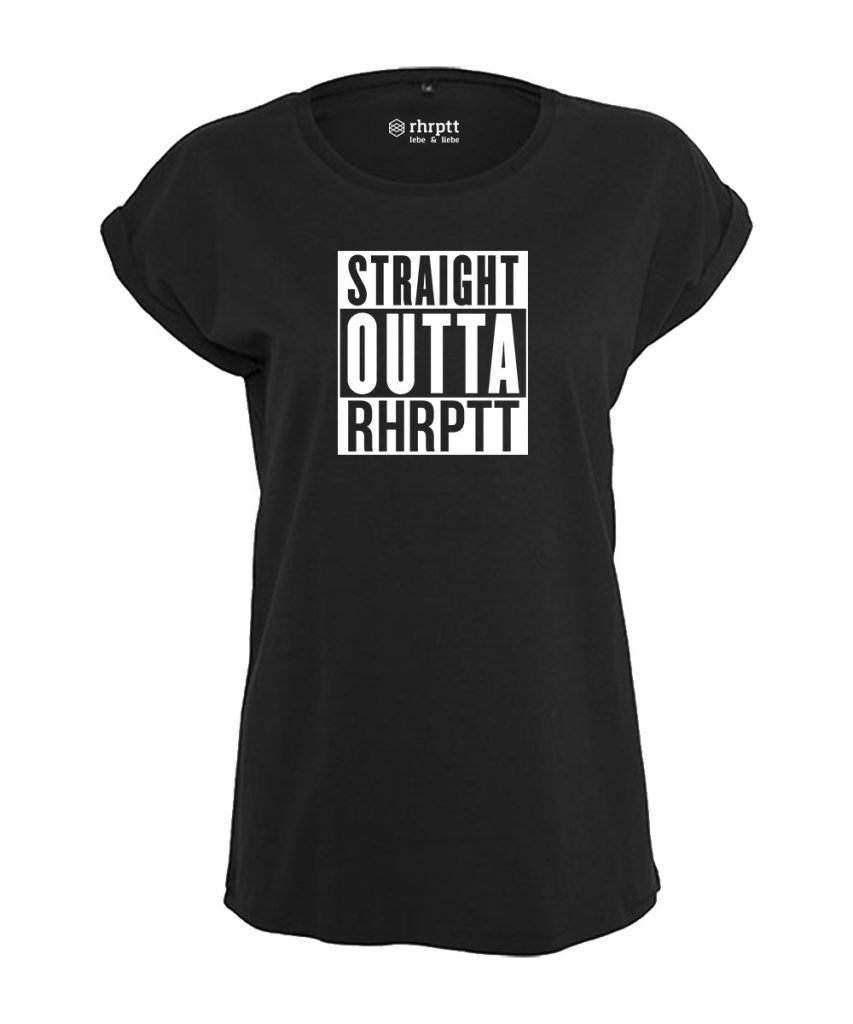 rhrptt tshirt vorne straight outta rhrptt schwarz damen