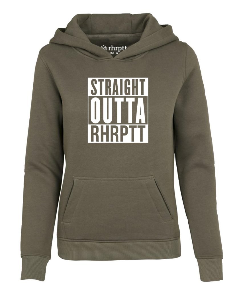 straight outta ruhrpott hoodie kapuzenpullover damen frauen olive 1