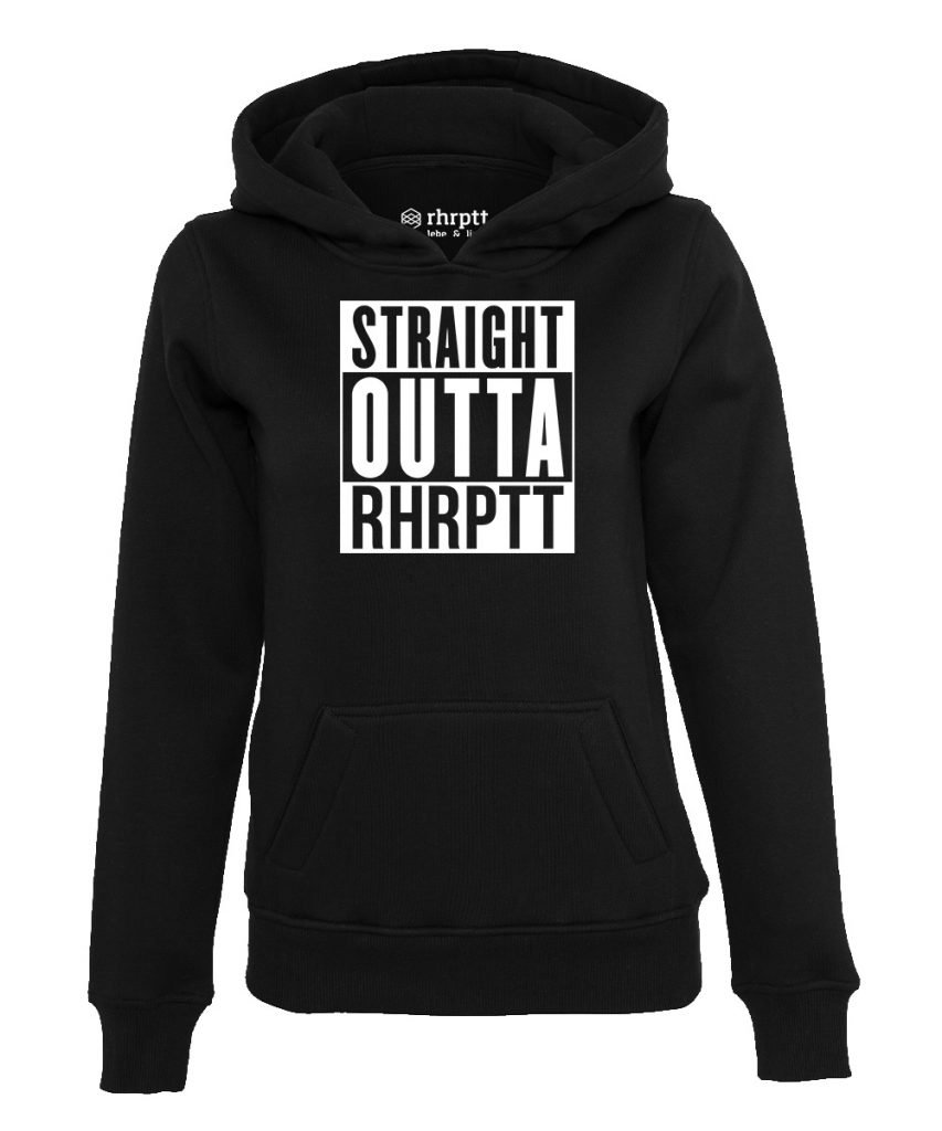 straight outta ruhrpott hoodie kapuzenpullover damen frauen schwarz 1