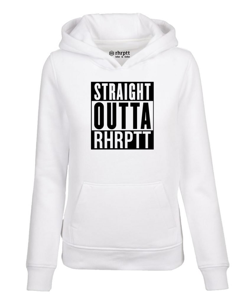 straight outta ruhrpott hoodie kapuzenpullover damen frauen weiss