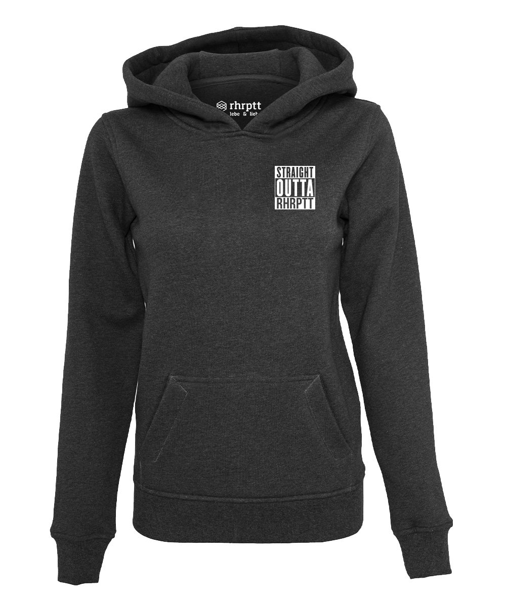 straight outta ruhrpott klein hoodie kapuzenpullover damen frauen kohle